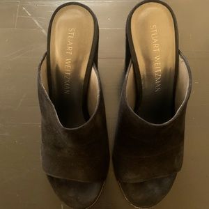 Black suede Stuart Weitzman heels